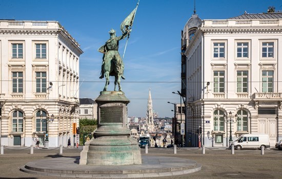 A statue of Godfrey of Bouillon on the Place Royale (Royal Square) in Brussels